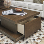 Athens - Rectangular Coffee Table With Casters - Chocolate Brown