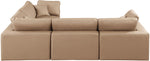 Comfy - 4 Piece Faux Leather Modular Sectional - Tan