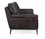 SS - Kandor Leather Stationary Sofa - Black