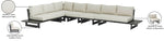 Maldives - 5 Piece Water Resistant Outdoor Patio Modular Sectional With Gray Base