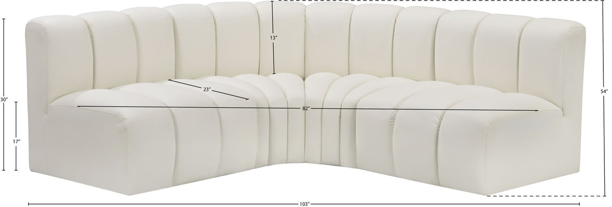 Arc - Faux Leather 4 Piece Corner Modular Sofa