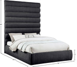 Adam - Chenille Fabric Bed With 89" Headboard
