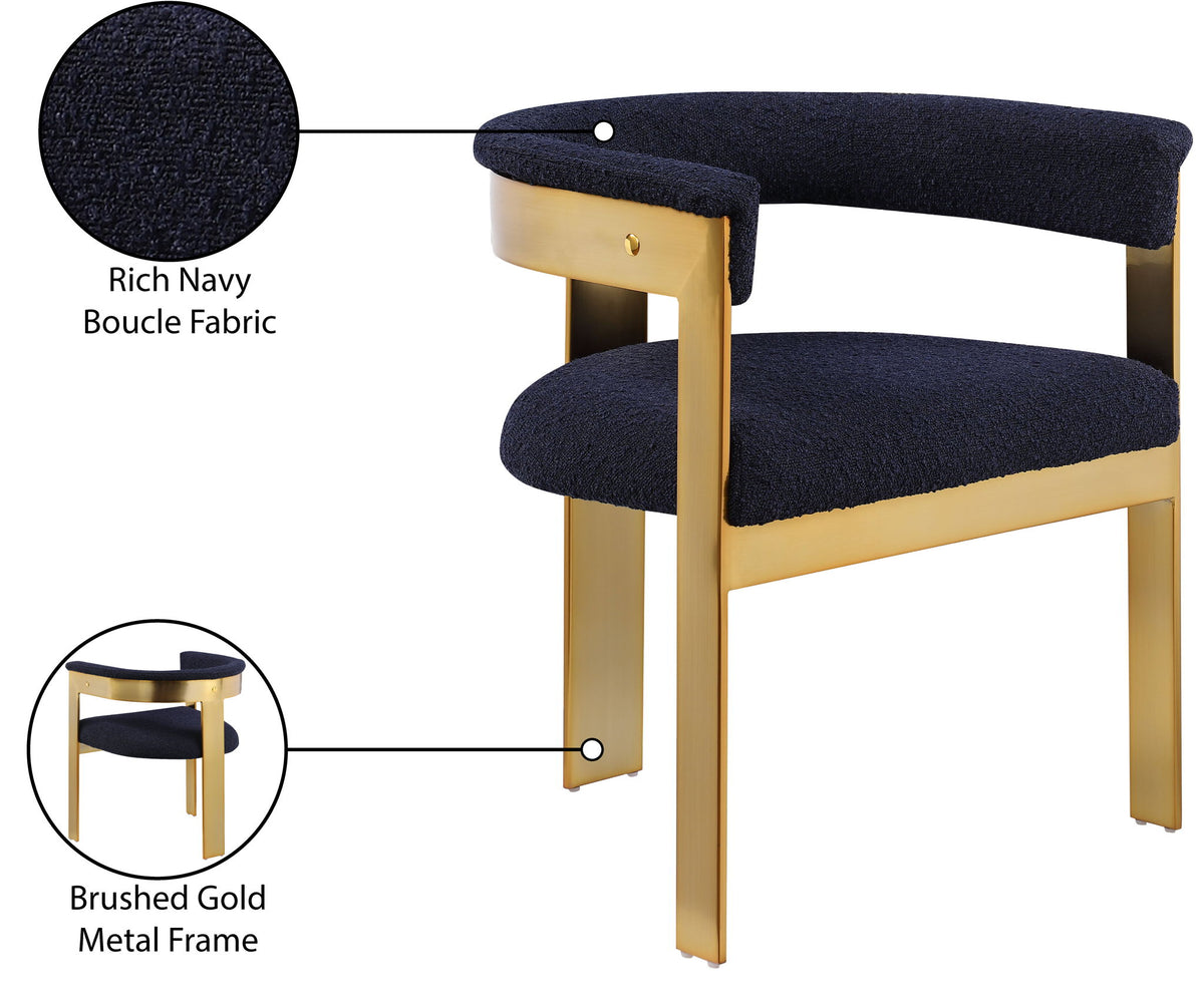 Romeo - Boucle Dining Chair With Gold Base (Set of 2)
