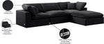 Comfy - 4 Piece Velvet Modular Sectional With Chaise