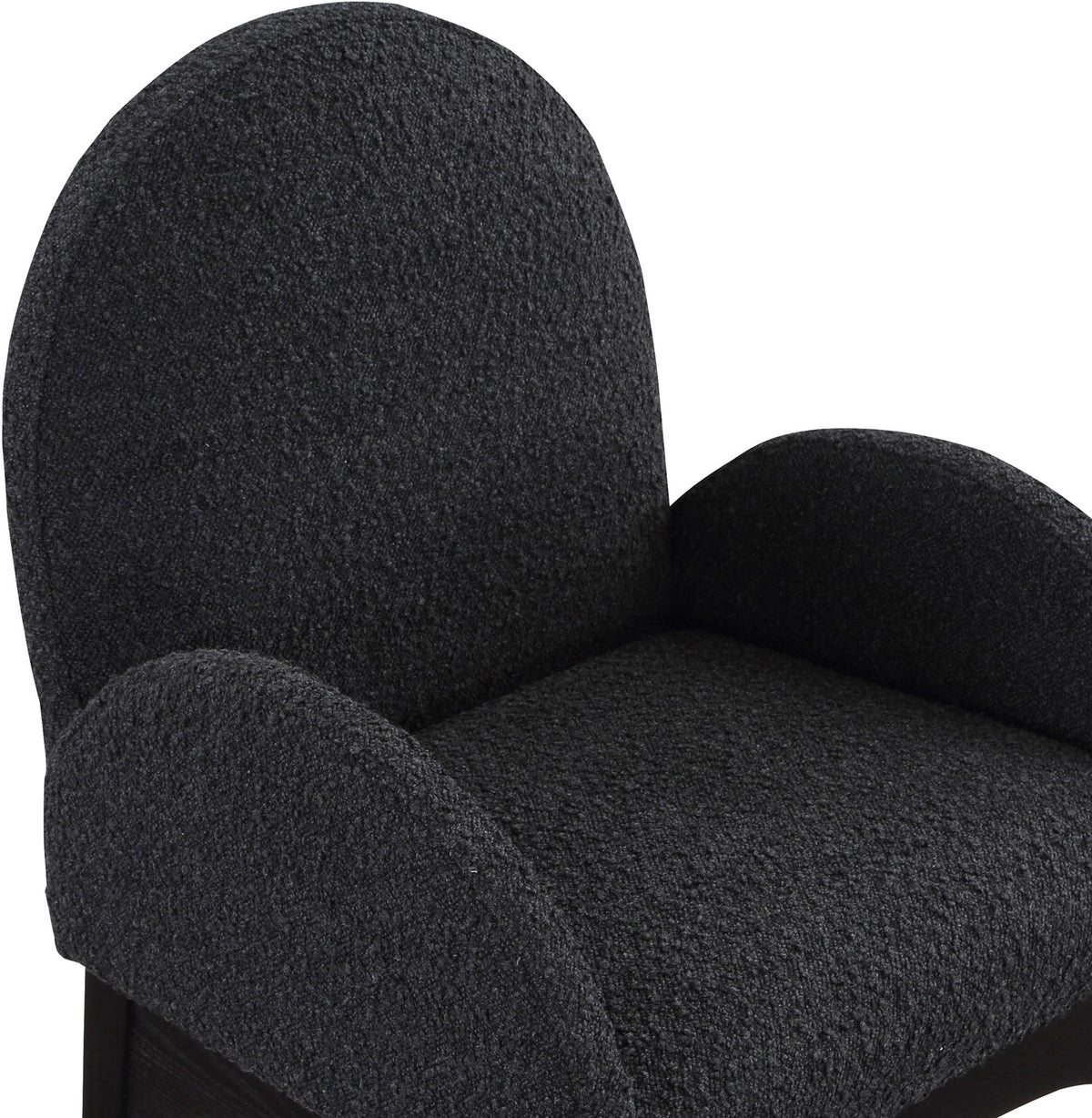 Waldorf - Boucle Dining Arm Chair With Black Legs