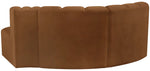 Arc - Velvet 3 Piece Modular L-Shaped Sofa - Saddle