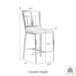 Celina - Counter Height Open Back Metal Barstool With Faux Leather Seat - White
