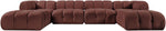 Orin - Velvet 6 Piece Modular Double Chaise Sectional