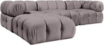 Orin - Velvet 4 Piece Modular Sectional With Chaise