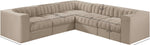 Rummi - Symmetrical Velvet Performance Fabric Upholstered 5 Piece Modular Sectional