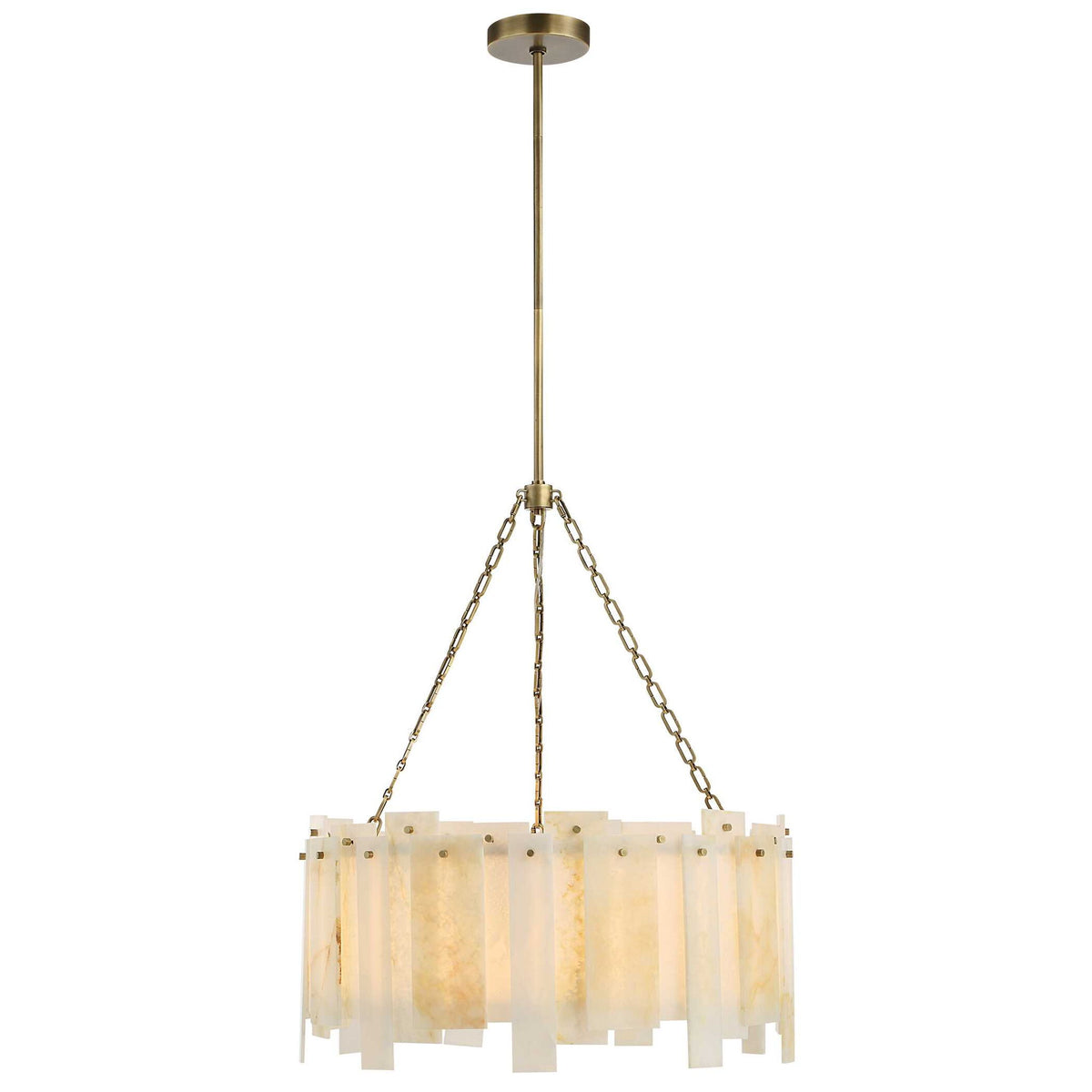 Stacked Deck - Pendant - White / Light Antique Brass