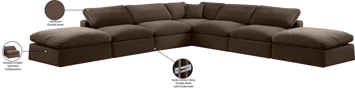 Comfy - 7 Piece Velvet Modular Corner Sectional