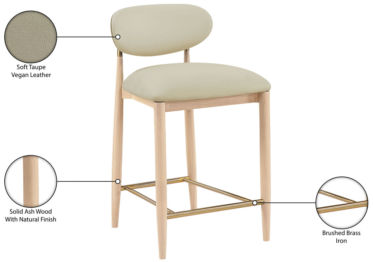 Riccio - Stool - Natural And Gold Frame
