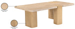 Ravenna - Genuine Fabric Travertine And Oak Wood Table