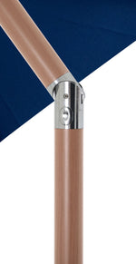 Fiji - Aluminum Patio Umbrella With Round Black And Teak Base