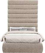 Adam - Chenille Fabric Bed With 89" Headboard