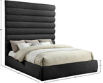 Adam - Chenille Fabric Bed With 89" Headboard