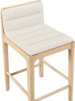 Ellis - Vegan Leather Upholstered Counter Stool (Set of 2) - Natural Base