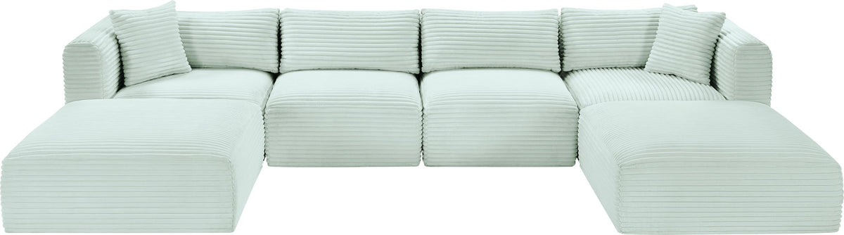Shaggy - 6 Piece Modular Sectional With 2 Ottomans