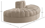 Rummi - Velvet Performance Fabric Upholstered 2 Piece  Rounded Modular Loveseat
