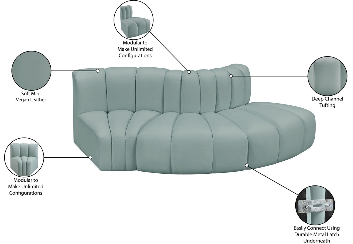 Arc - Faux Leather 3 Piece Modular Sofa