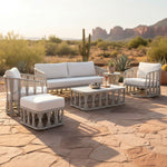 Breeze - Powder Coated Metal Outdoor Conversation Set With Cushions