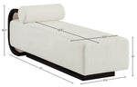 Zephyr - Linen Textured Fabric Upholstered Chaise - Painted Black Base
