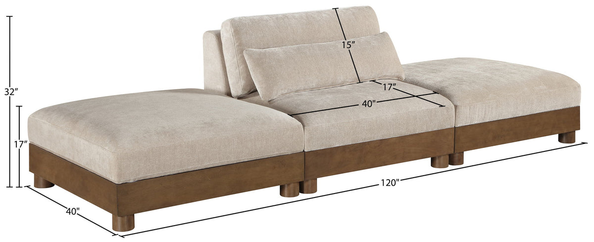 Turin - Chenille Fabric Upholstered Modular Sectional - Taupe