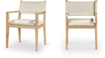 Avon - Linen Textured Performance Fabric Upholstered Dining Arm Chair