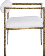 Axis - Linen Textured Cream Fabric Upholstered Dining Chair (Set of 2)
