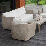 Sunset - Outdoor Swivel Lounge Chair - Oatmeal / Oyster White