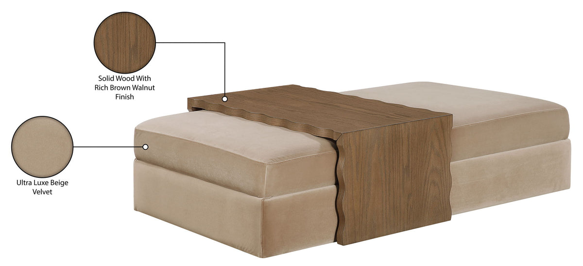 Woodra - Velvet Coffee Table/Ottoman