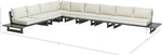 Maldives - 7 Piece Water Resistant Outdoor Patio Modular Sectional With Gray Base