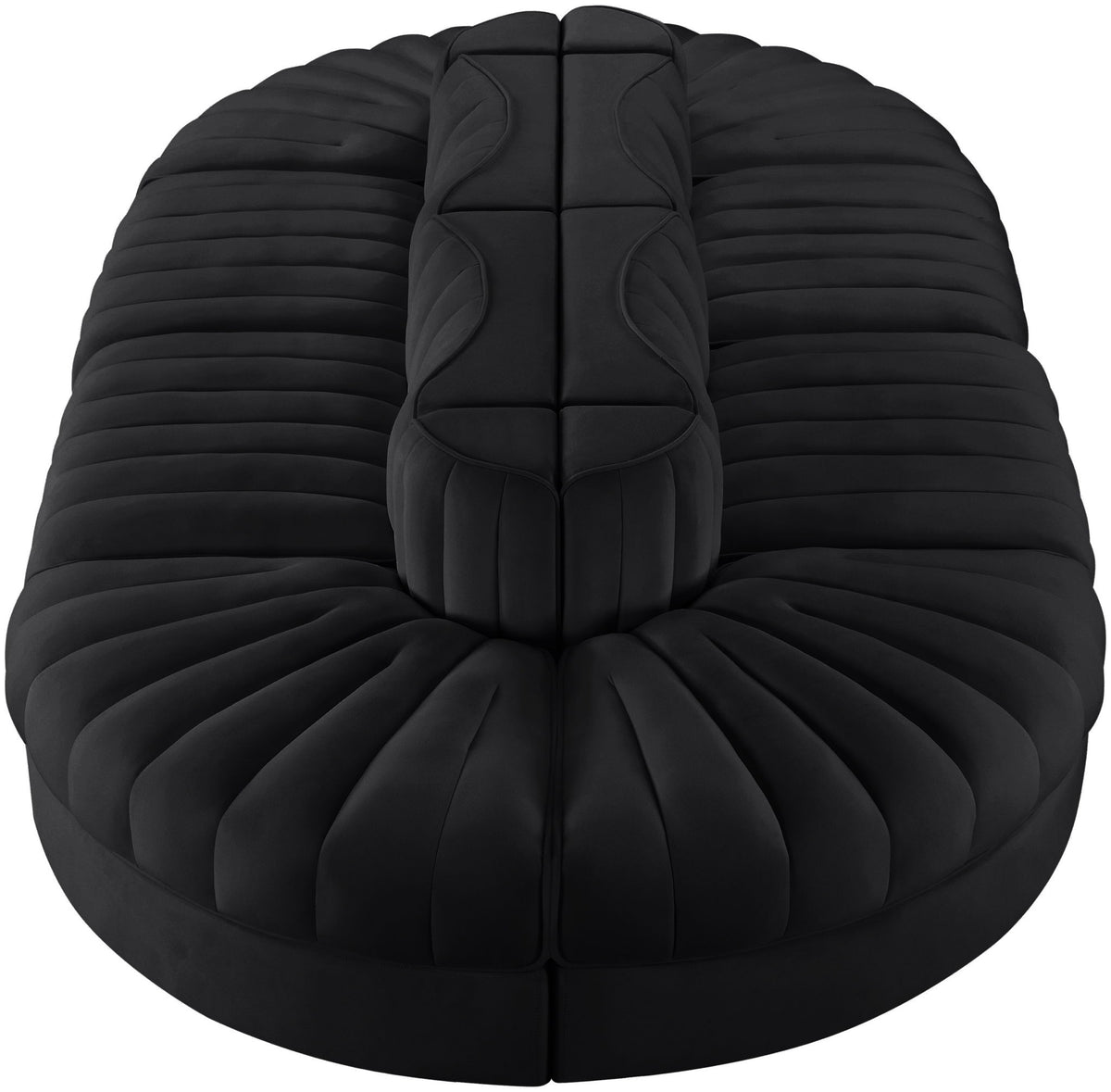 Rummi - Oval Velvet Performance Fabric Upholstered 8 Piece Modular Sectional