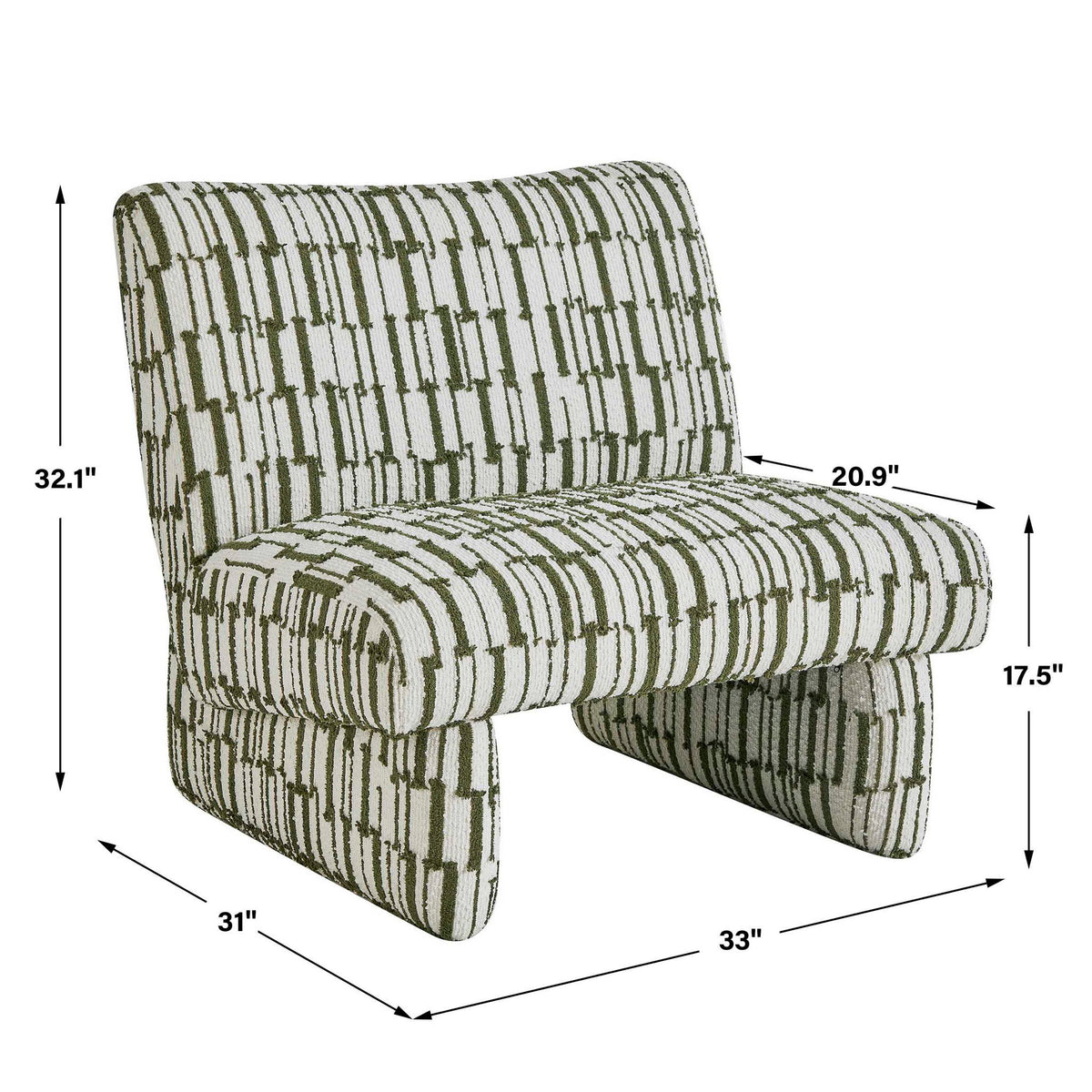 Willa - Accent Chair - Green / White