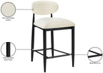 Riccio - Faux Leather Stool - Black Frame