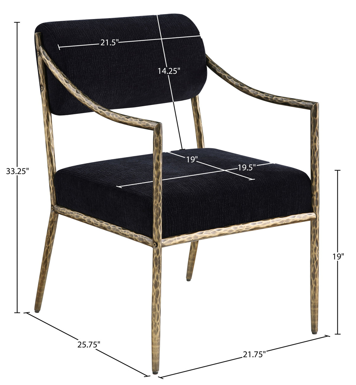 Bastille - Upholstered Dining Arm Chair (Set of 2) - Brass Frame