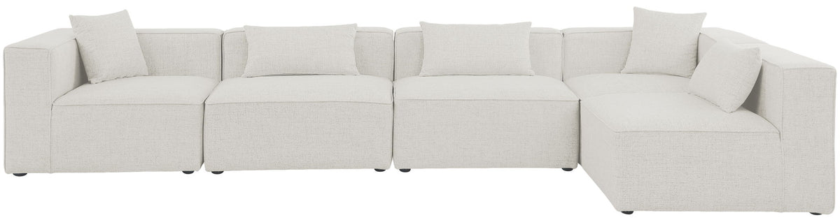 Cube - Linen 5 Piece Modular Sectional