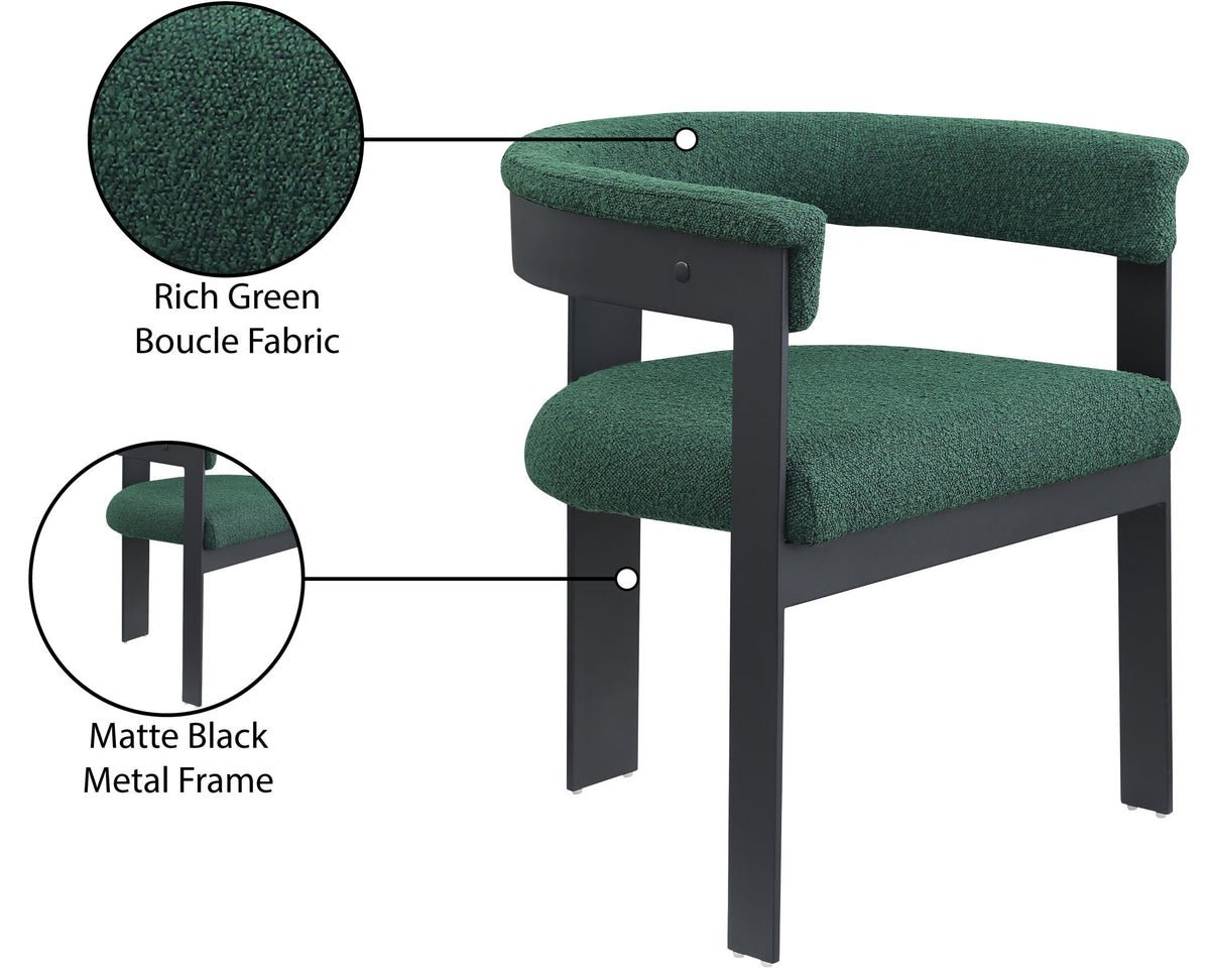 Romeo - Boucle Dining Chair With Black Base (Set of 2)