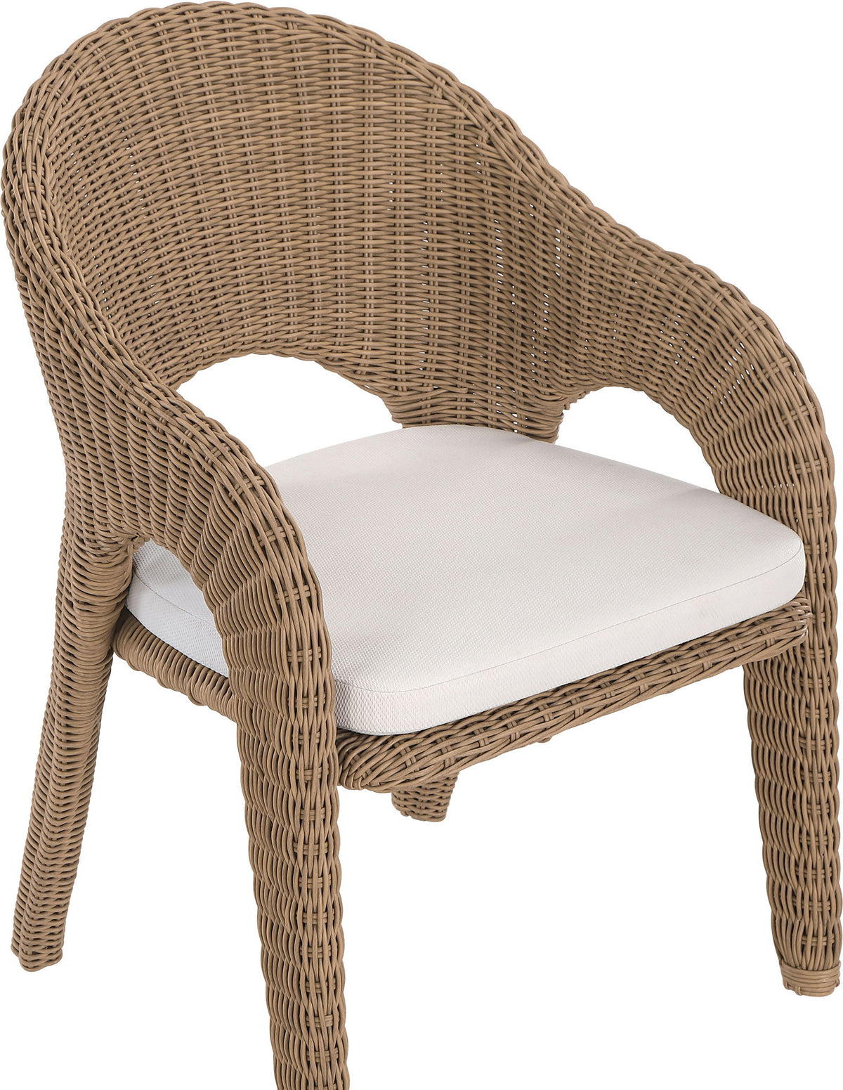 Seacrest - Olefin Water Resistant Fabric And Wicker Outdoor Patio Dining Chair
