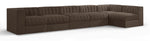 Rummi - Velvet Performance Fabric Upholstered 6 Piece Modular Sectional, L-Shaped (Right)