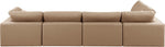 Comfy - 5 Piece Faux Leather Modular Sectional - Tan