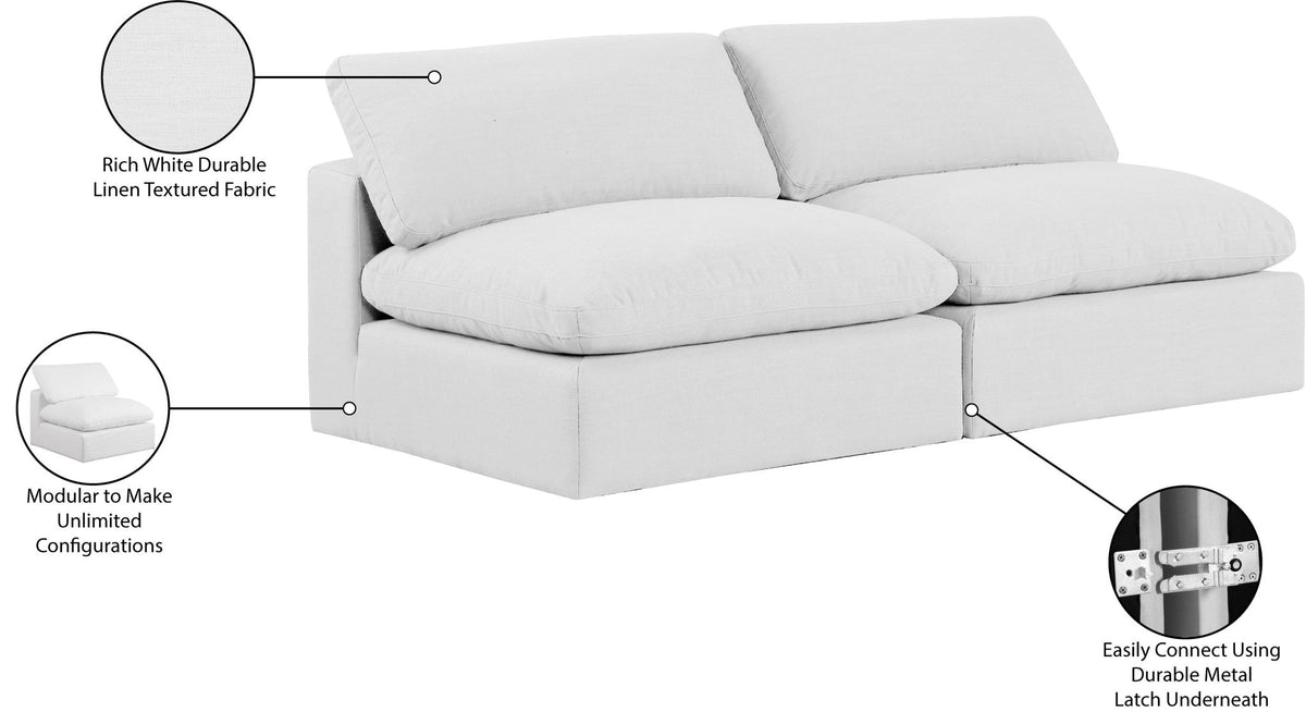 Comfy - Linen Modular Armless Sofa 2 Seats