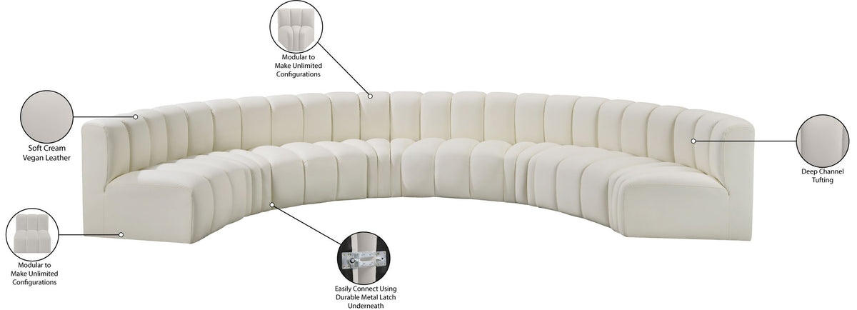 Arc - Faux Leather 8 Piece U-Shaped Modular Sofa