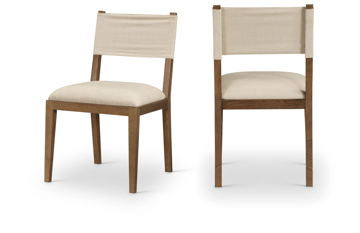 Avon - Linen Textured Performance Fabric Upholstered Dining Side Chair (Set of 2)