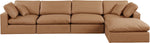 Comfy - 5 Piece Faux Leather Modular Sectional With Chaise