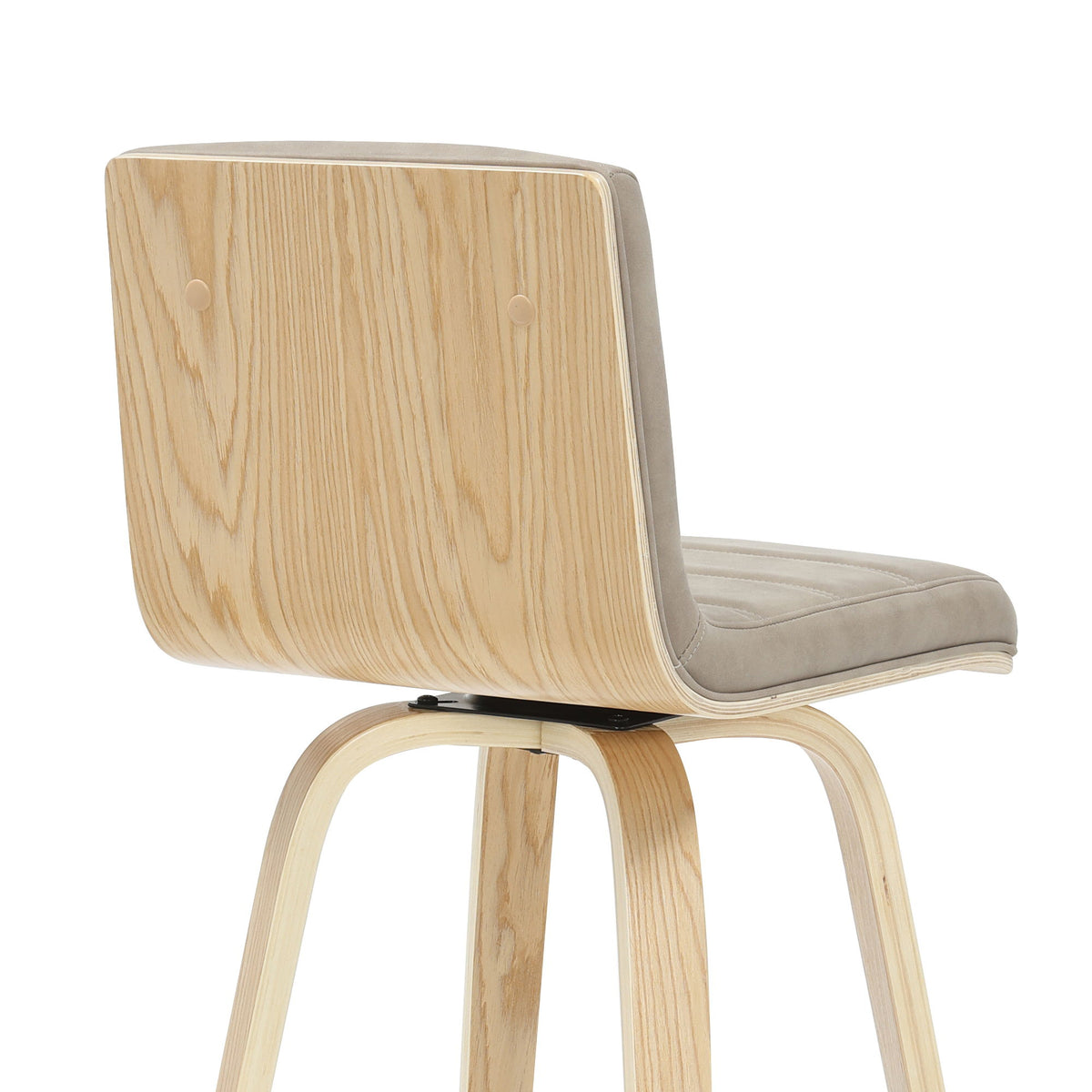 Vienna - 39.5" Swivel Bar Height Square Back Wood Bar Stool With Faux Leather Seat