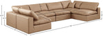 Comfy - 6 Piece Faux Leather Modular Armless Sectional - Tan