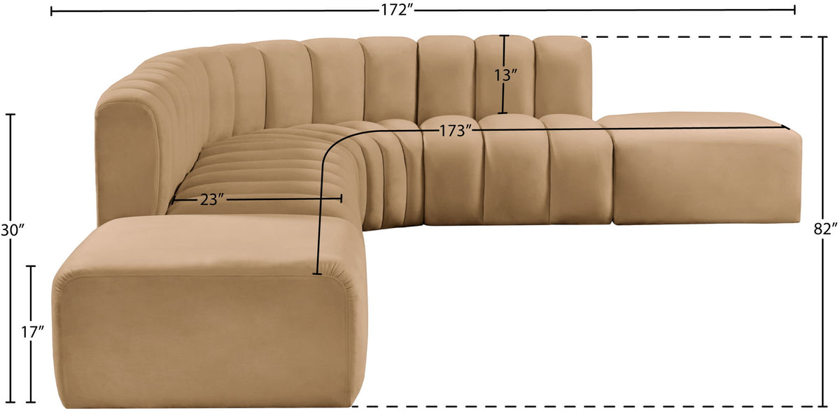 Arc - Velvet 7 Piece Corner Modular Sofa