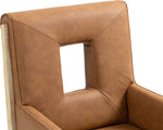 Gwendolyn - Faux Leather Dining Arm Chair With Natural Frame